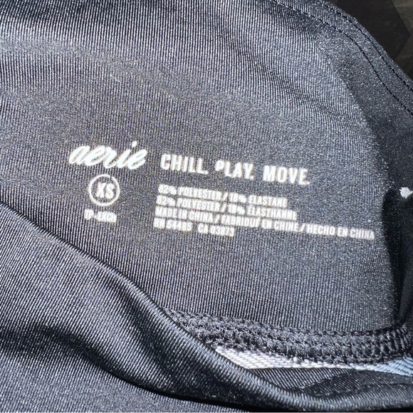 Aerie Chill Play Move Leggings Black and Gray Mesh Ankle XS - Picture 3 of 9